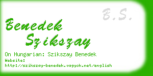 benedek szikszay business card